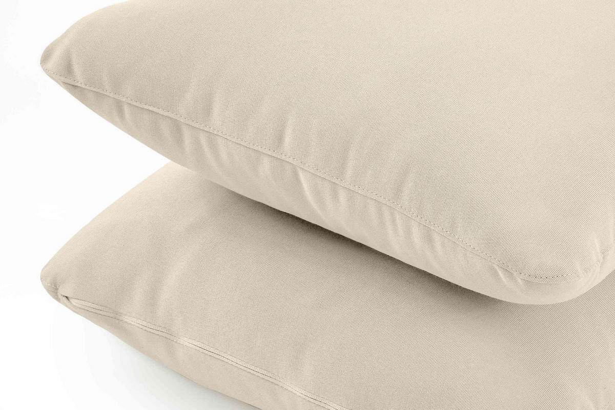 GARTENSOFA RAMBE 3-Personen mit Kissen, Weiß/Cremeweiß - Creme/Weiß, Textil/Metall (225/80/80cm) - KONSIMO®
