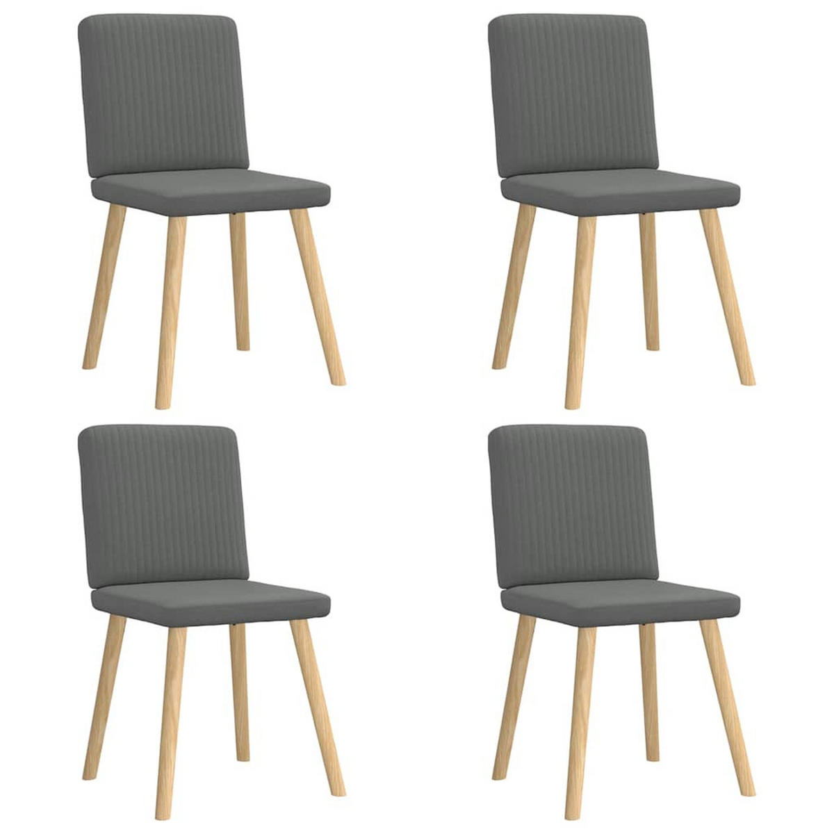ESSZIMMERSTÜHLE 4 Stk. Dunkelgrau Stoff 45*54*86cm - Dunkelgrau, Metall (45/86/54cm) - ZMH