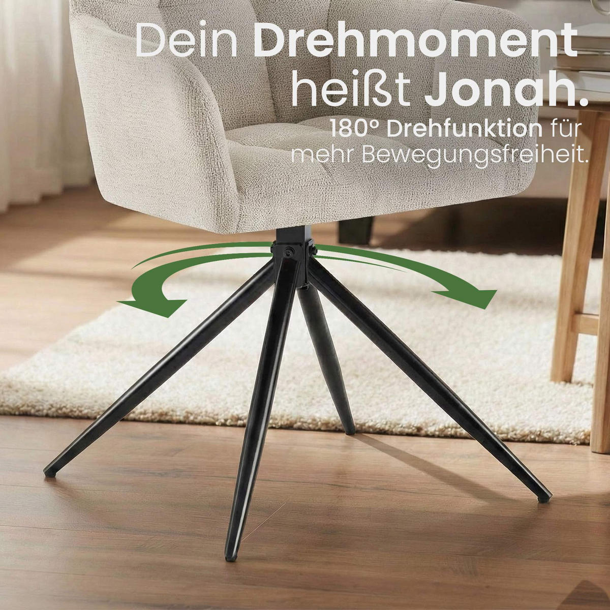 ARMLEHNENSTUHL 2er Set Stoff Creme - Creme/Schwarz, Textil/Metall (59/87/59cm) - CLP