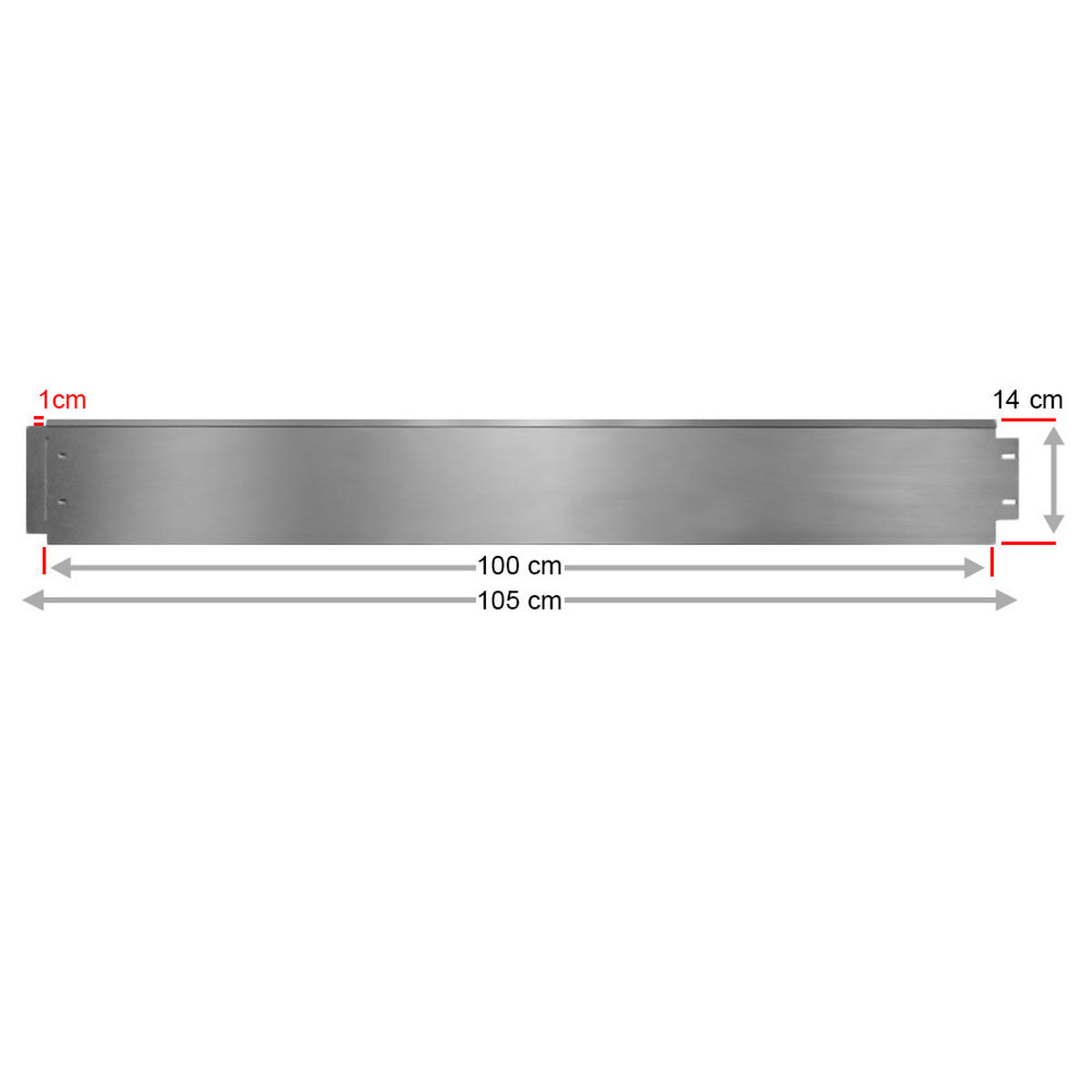 RASENKANTE Silber 100 x 14 cm 30 Meter - Silberfarben, Metall (100/14/0.7cm) - OK-Living