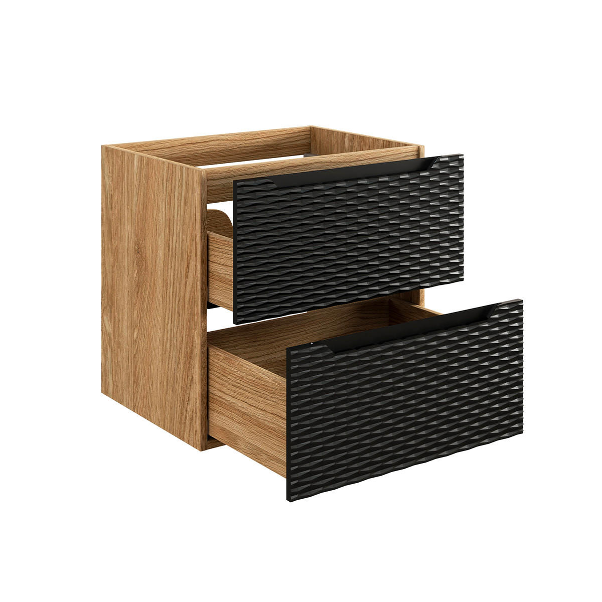 WASCHTISCH 60cm Elora Schwarz und Holz - Schwarz, Holzwerkstoff (60/57/46cm) - Petits-meubles