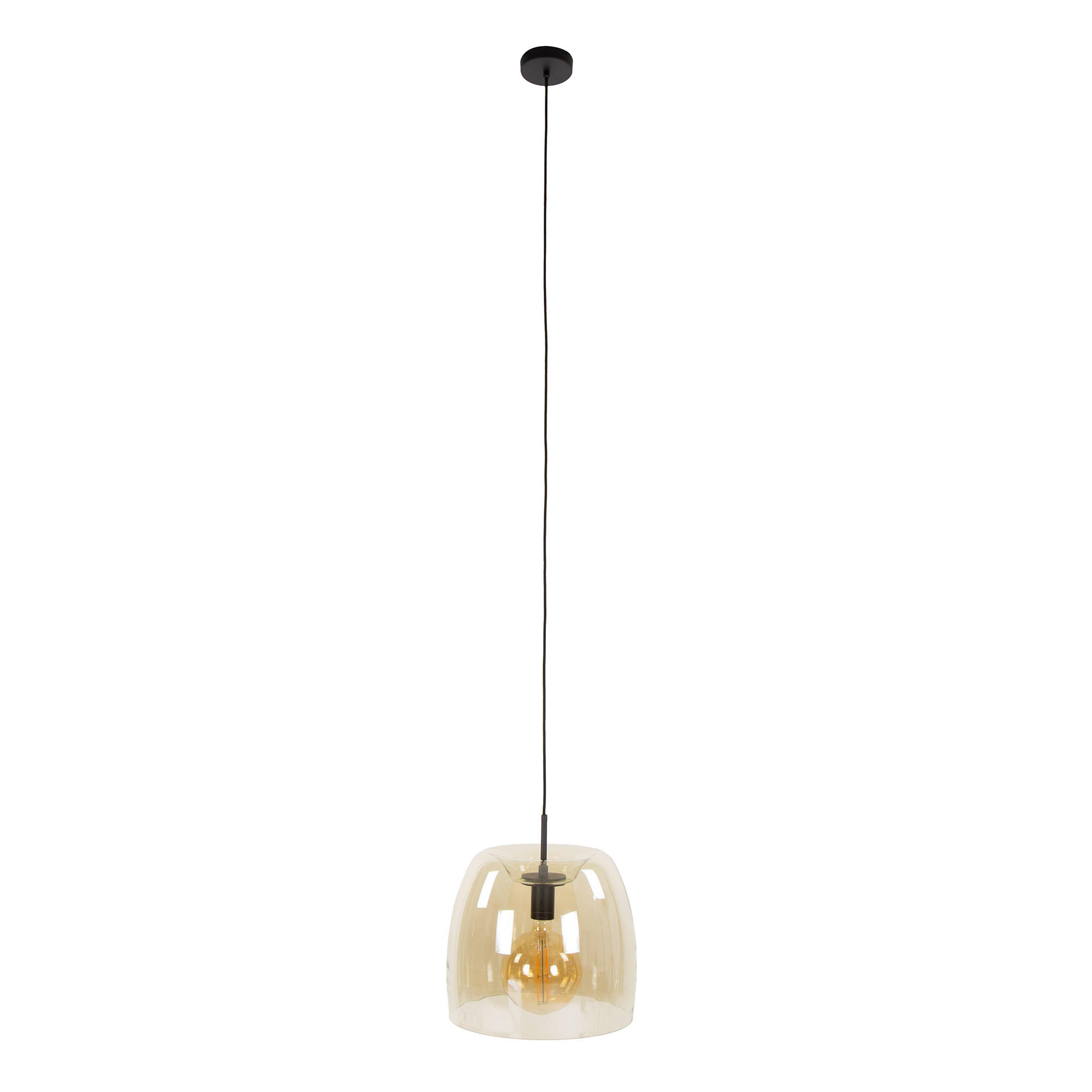 HÄNGELEUCHTE Drift Braun 35/35/ 150 cm - Goldfarben, Glas (35/35/150cm) - Hoyz Collection