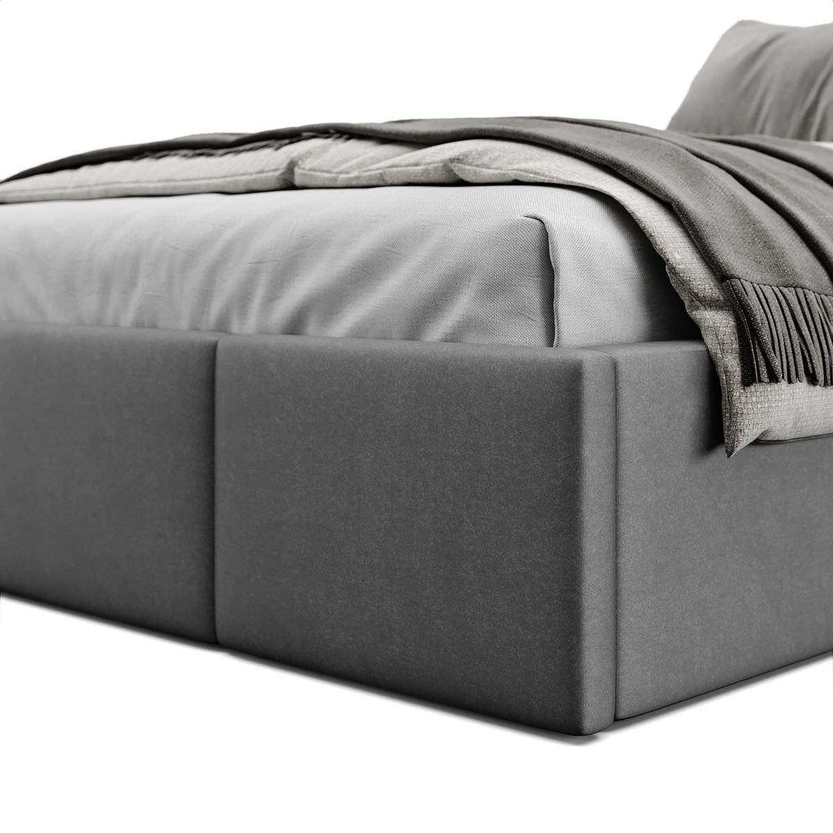 POLSTERBETT für Schlafzimmer Bett mit Stauraum Graphit 120x200cm - Graphitfarben, Holzwerkstoff/Textil (120/200cm) - Muralo