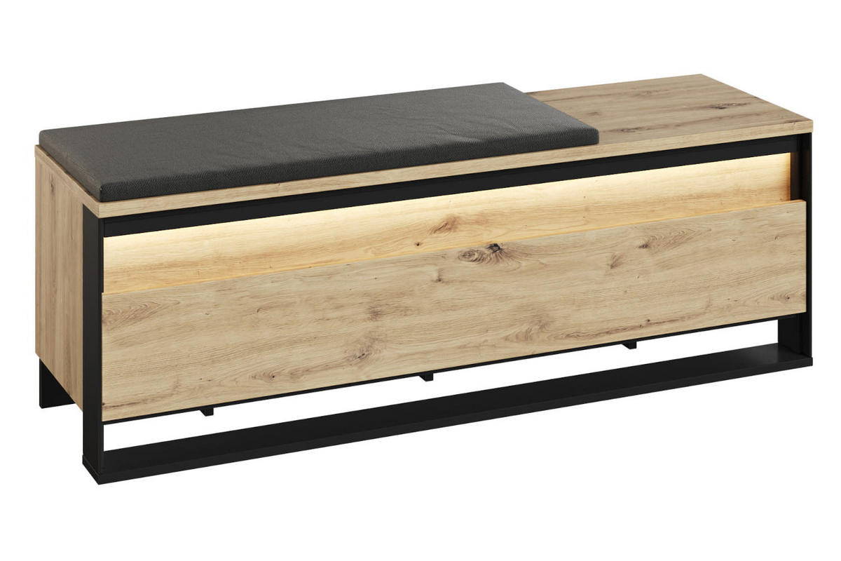 GARDEROBE Quant 1 - Schwarz/Eiche Artisan, Holzwerkstoff (135/182/40cm) - Meblini
