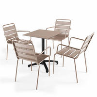 GARTENSET 5-tlg., Taupe - Taupe, Metall - Oviala