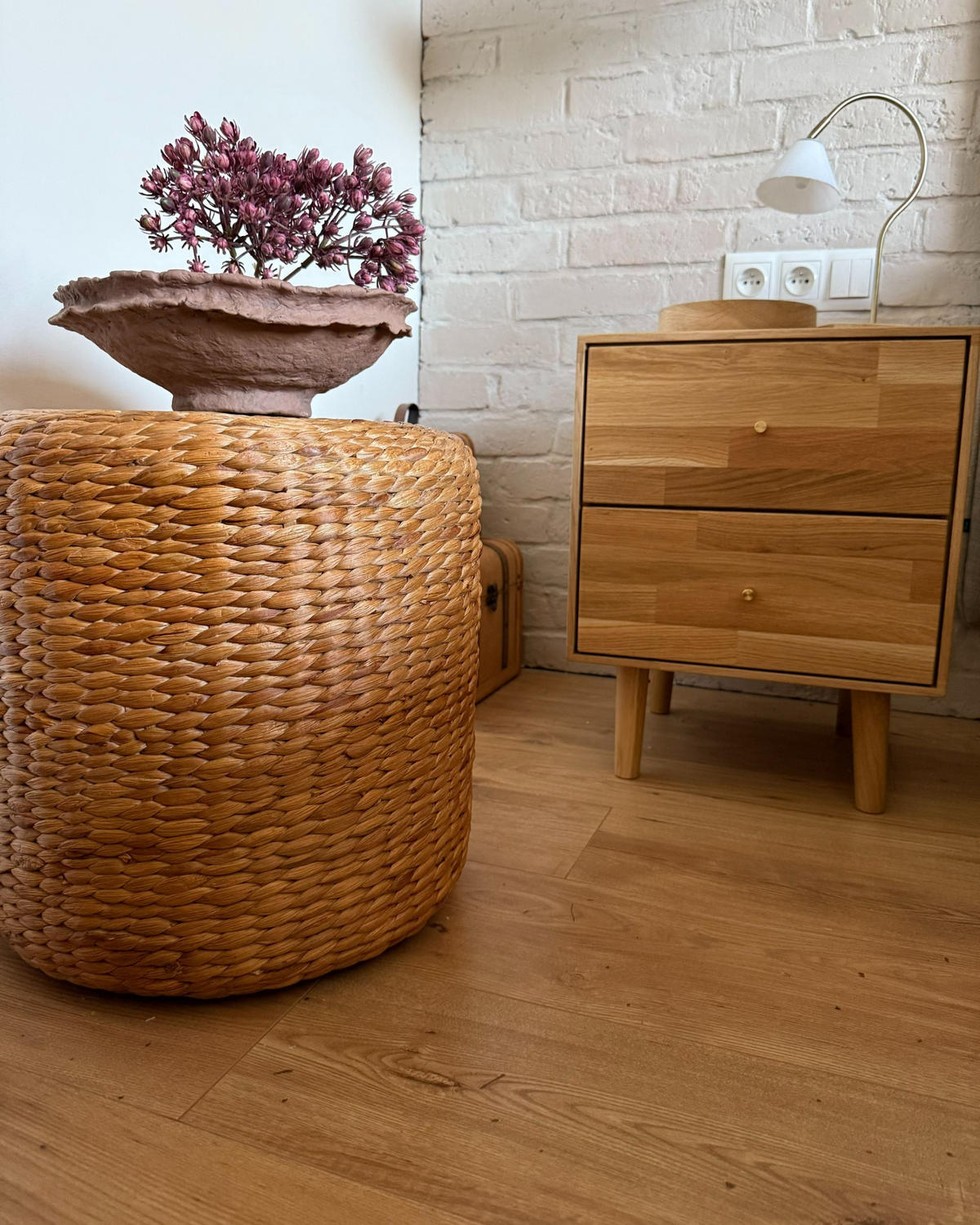 POUF Naturfarben Bichir - Naturfarben, Naturmaterialen (40/40/40cm) - Beliani