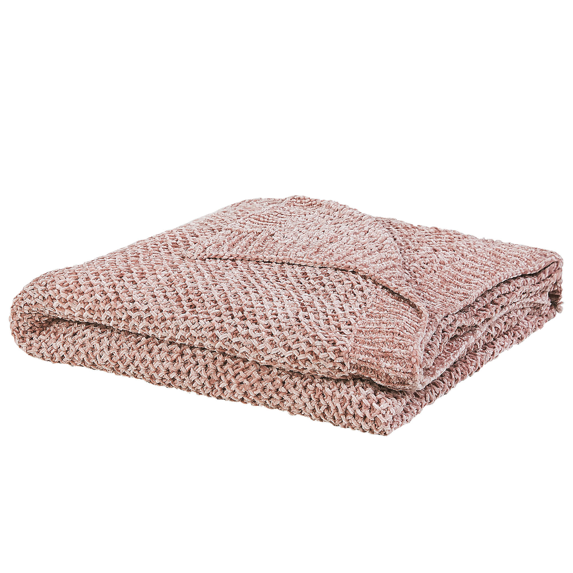 DECKE Pastellrosa Haifa 150/200 cm - Pink, Textil (150/200cm) - Beliani