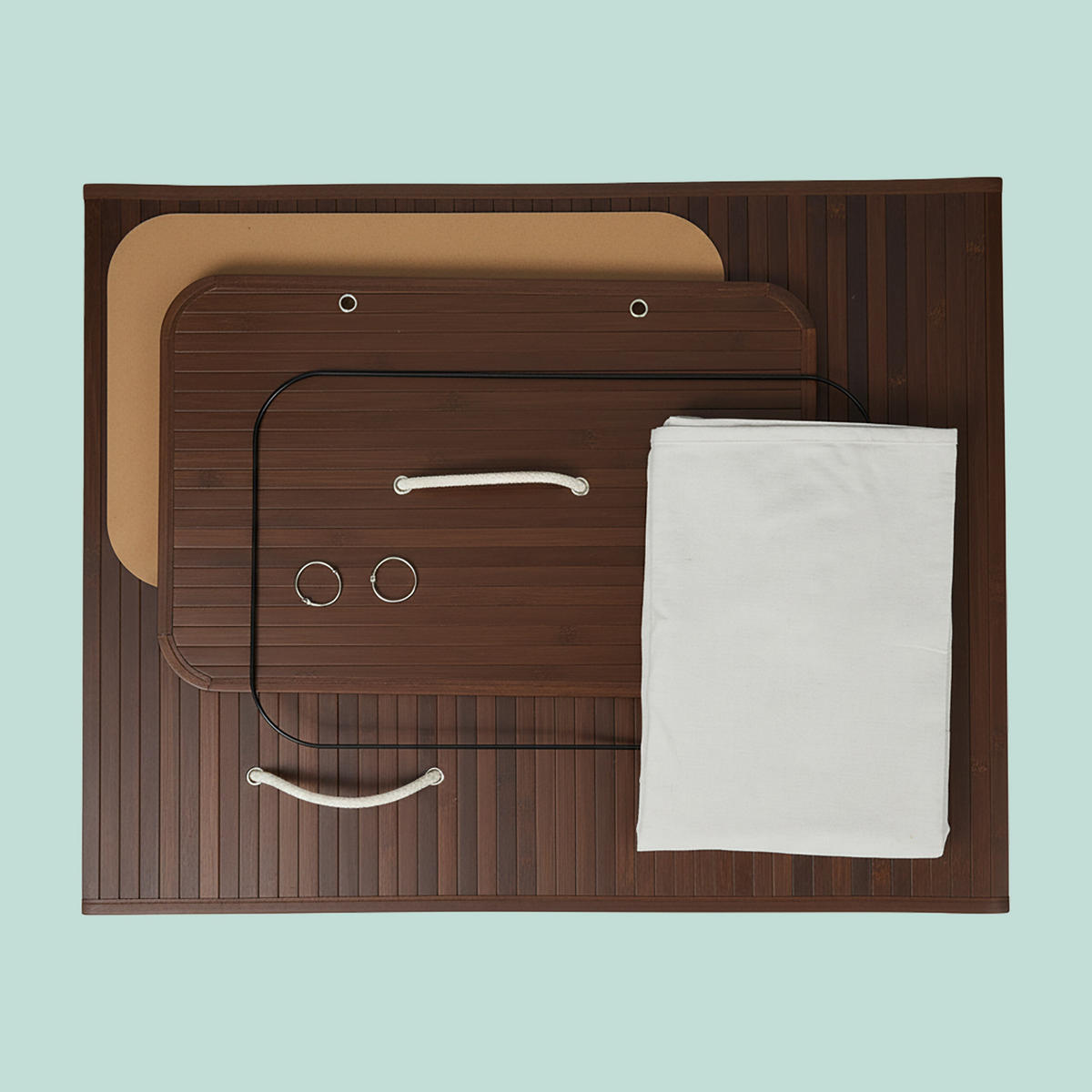 WÄSCHEKORB - Dunkelbraun, Holz/Textil (40/60/30cm) - Relaxdays