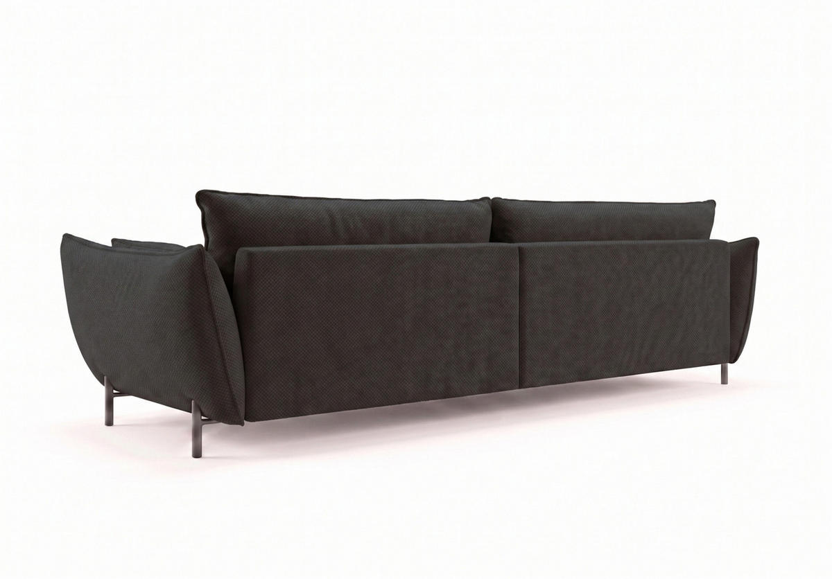 SOFA 3-Sitzer für Terrasse und Garten, Stoff Sunlight, Graphit, SUNMEE - Dunkelgrau, Holz (188/90/95cm) - Kaiser Möbel