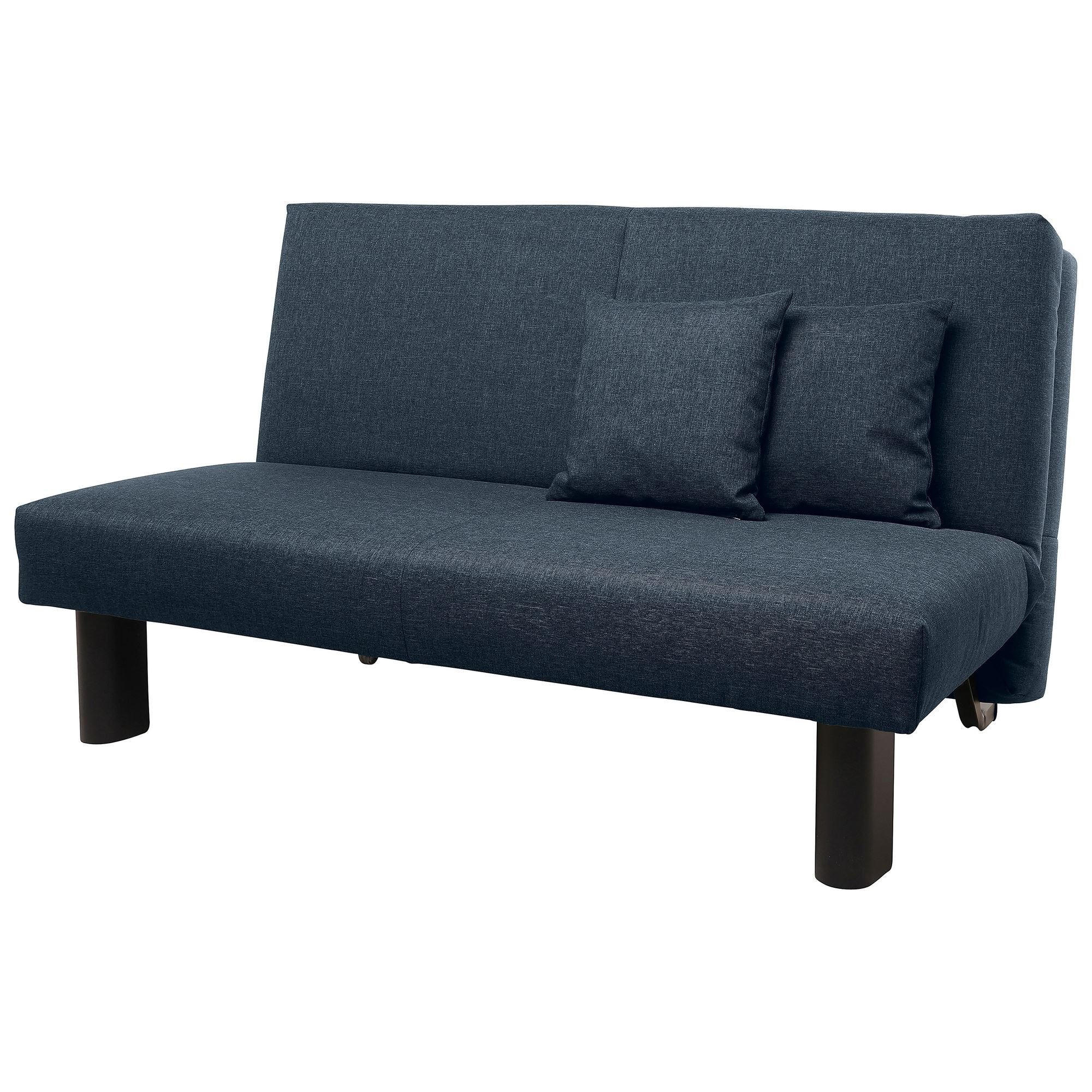 FALTSOFA Kalomira Bezug Flachgewebe Metall schwarz / blau - Blau, Kunststoff (145/84/100cm) - 58aufmkessel