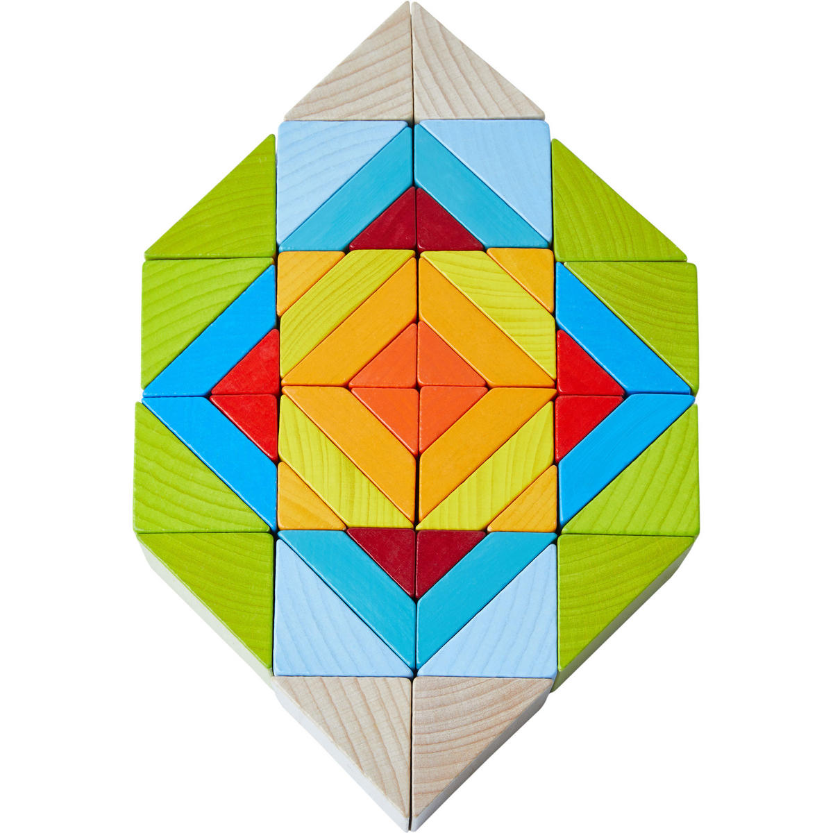 3D-LEGESPIEL Würfelmosaik, Buche - Multicolor, Naturmaterialien (22.3/7/51.2cm) - Haba