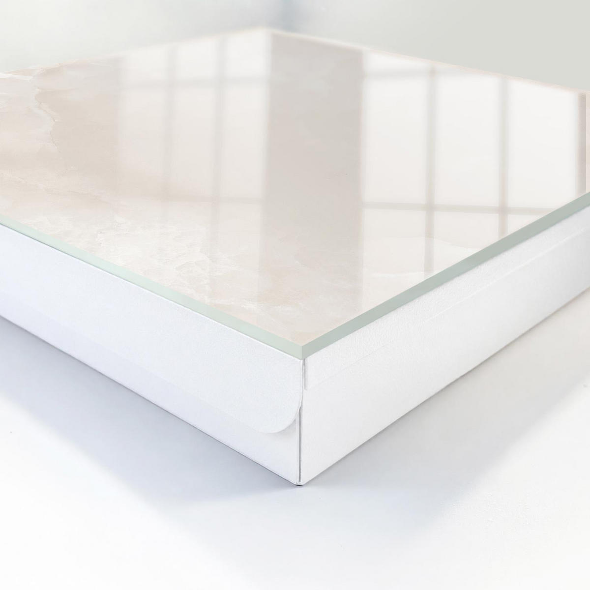SCHLÜSSELBOX Weiß 30x30 cm – Türöffnung nach rechts - Beige Eleganz - Beige, Metall (30/30/5cm) - TULUP