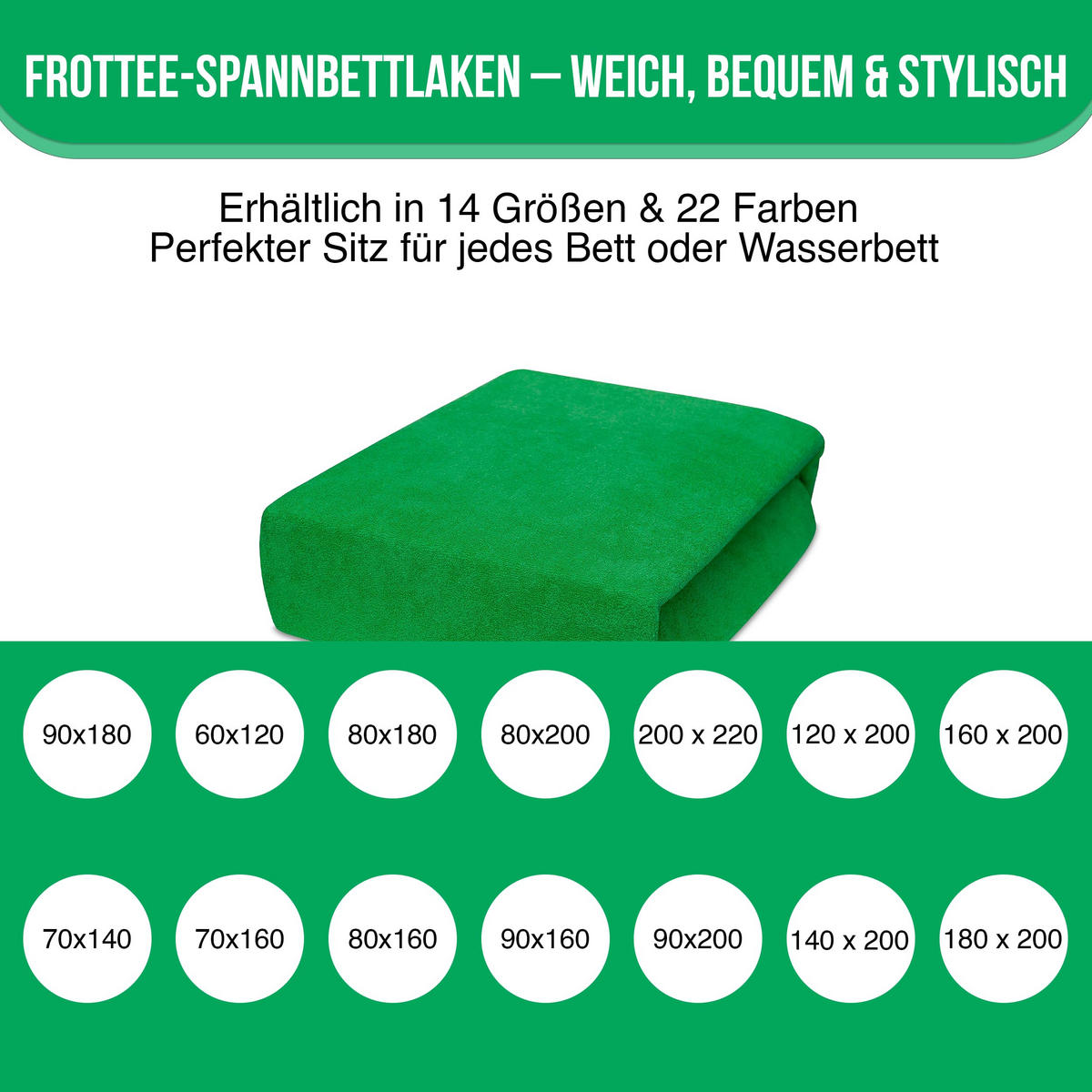 SPANNBETTLAKEN 80/200 cm, Jersey Elastisch 100 % Baumwolle Grasgrün - Waldgrün, Textil (80/200cm) - Best For Home