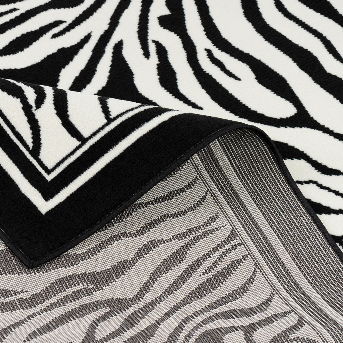 TRENDLINE TEPPICH ZEBRA - Schwarz/Weiß, Textil (160/230cm) - Pergamon