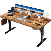 SCHREIBTISCH höhenverstellbar 160 x 80 cm Braun - Braun, Holz (160/80/75cm)
