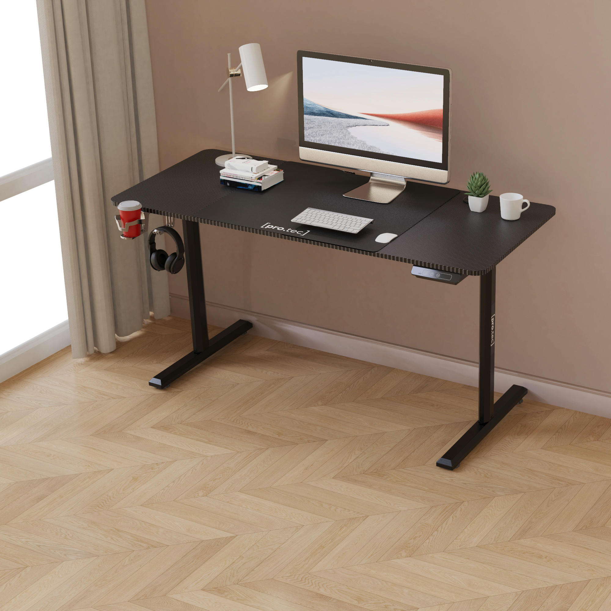 COMPUTERTISCH Hayward - Schwarz, Holzwerkstoff/Metall (60/140/117cm) - pro.tec