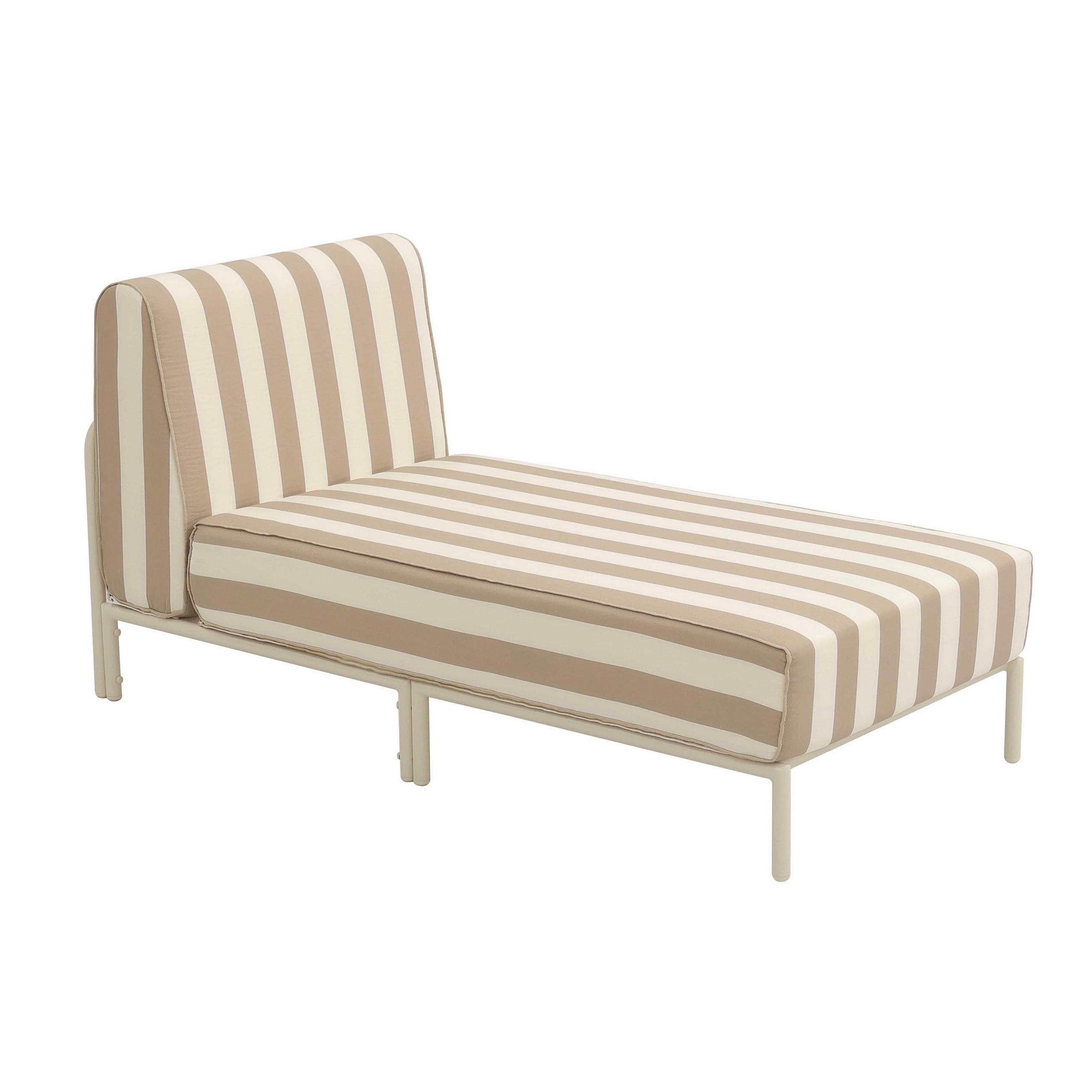 CHAISELONGUE, Beige - Beige, Metall (72/78/153cm) - Oviala