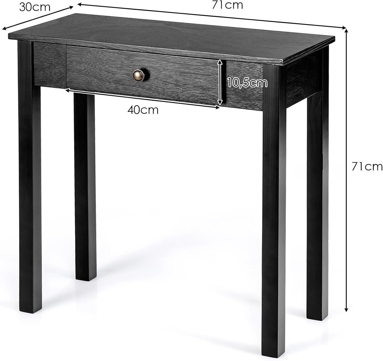 KONSOLENTISCH 71cm Schwarz - Schwarz, Holz (71/30/71cm) - COSTWAY