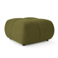 POUF Grün Mila Mit Steppungen Auf Schwarzen Niedrigen Beinen - Grün, Textil (72/43.5/72cm) - Sepro Meble