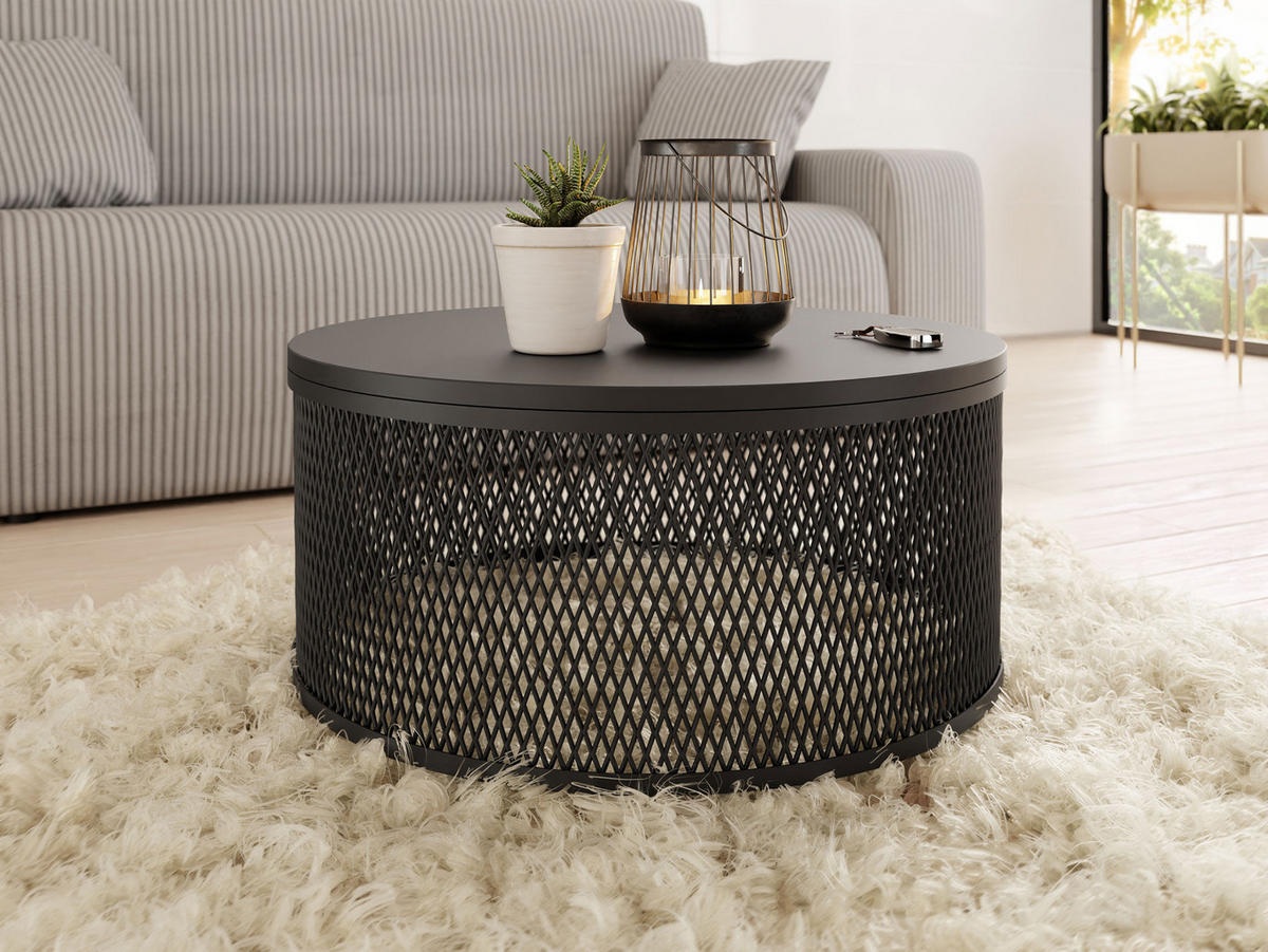 COUCHTISCH Korlew - Schwarz, Holzwerkstoff/Metall (58/58/28cm) - MIRJAN24