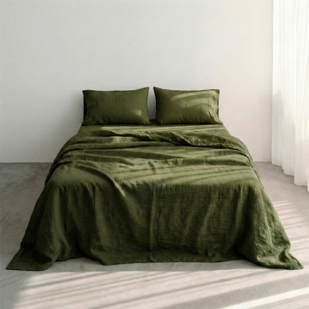 OBERLAKEN Basic Olivgrün 180x270 cm (Komfortgrösse) - Olivgrün, Textil (180/270cm) - Happy Friday