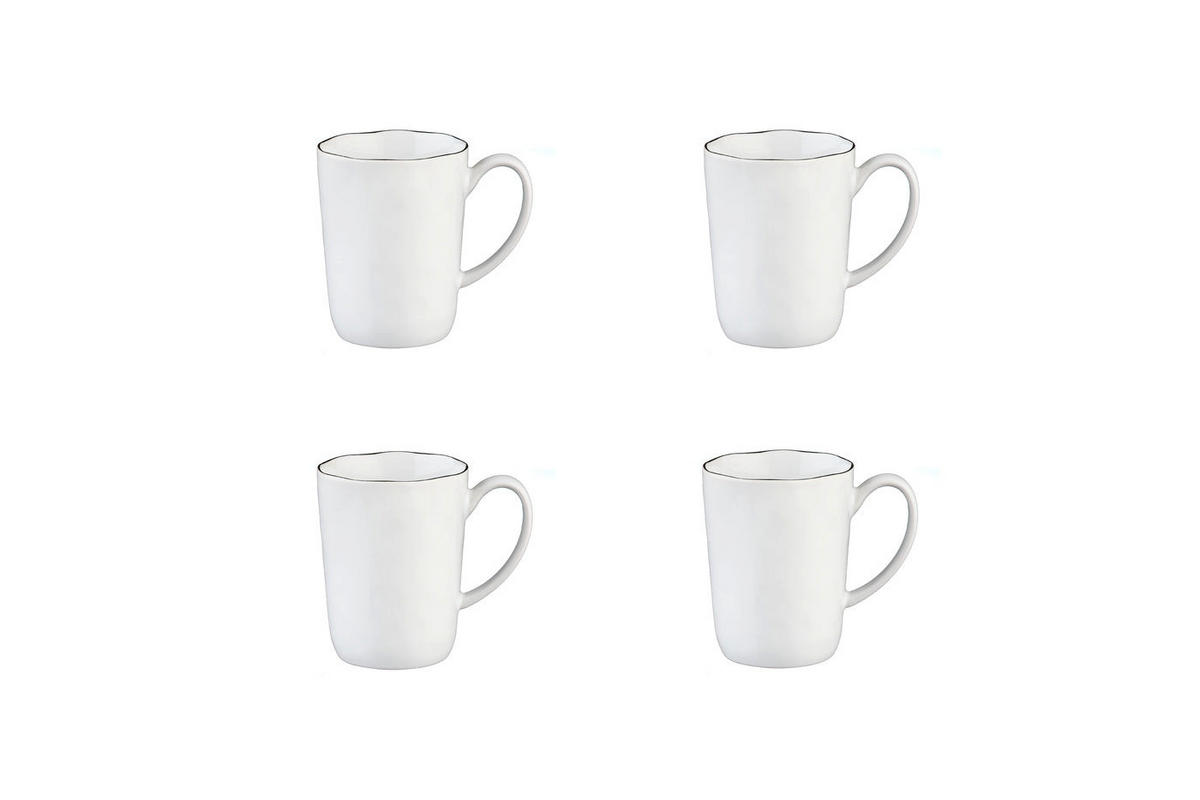 BECHER Pure 400ml - 4er-Set - Schneeweiß - Weiß, Keramik (0.4L) - Björn