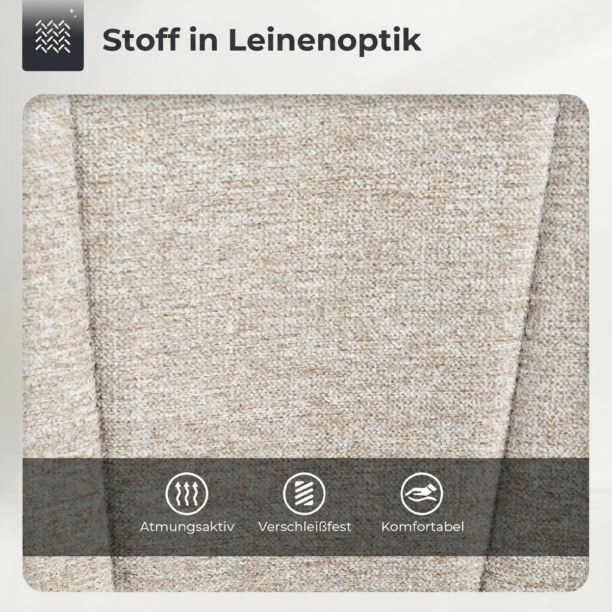 BARHOCKER 2er Set Polyester Beige - Beige/Schwarz, Textil/Metall (46/103/53.5cm) - HOMCOM
