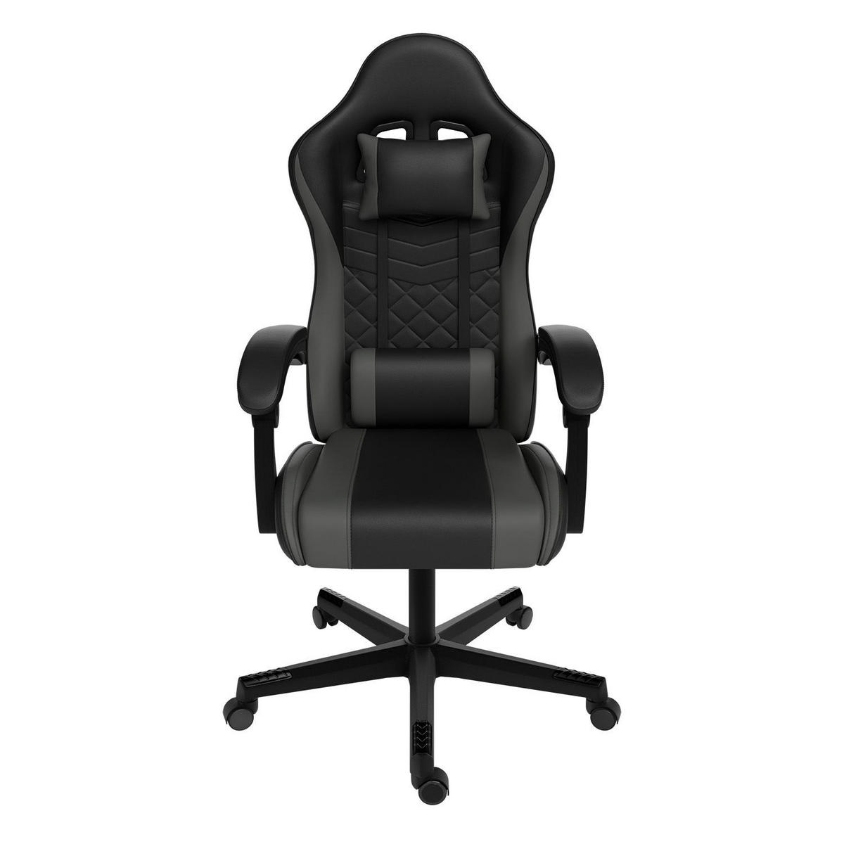 GAMINGSTUHL HyperSeat schwarz/dunkelgrau - Dunkelgrau, Kunststoff (63/131/121cm) - Juskys