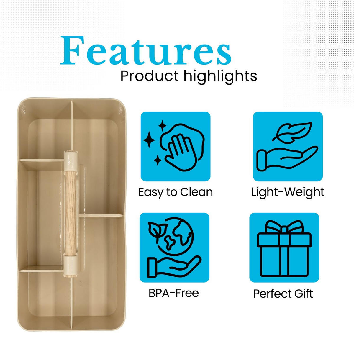 MAKE-UP-ORGANIZER 32/15.5/8 cm (Beige) - Grün, Kunststoff (15.5/8/32cm) - Intirilife