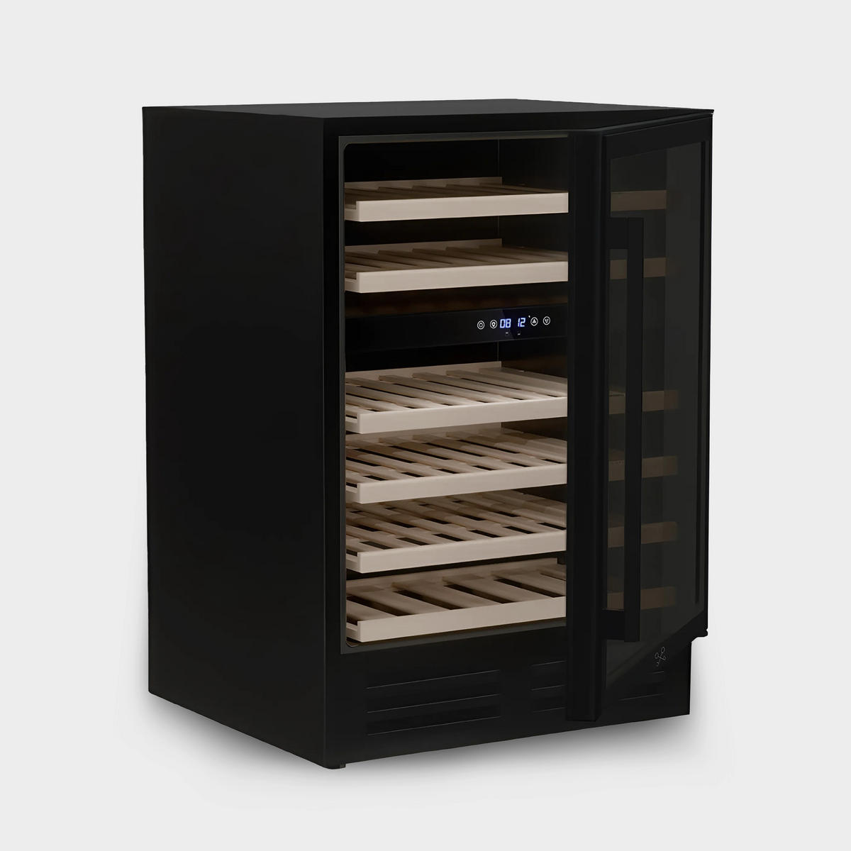 WEINKÜHLSCHRANK CAVCEDB46 Schwarz, 46 Flaschen, Kapazität 137L, 2 Temperaturzonen, von 5°C bis 22°C, Anti-UV, LED - Schwarz, Metall (59.5/82.5/57.2cm) - Les Petits Champs