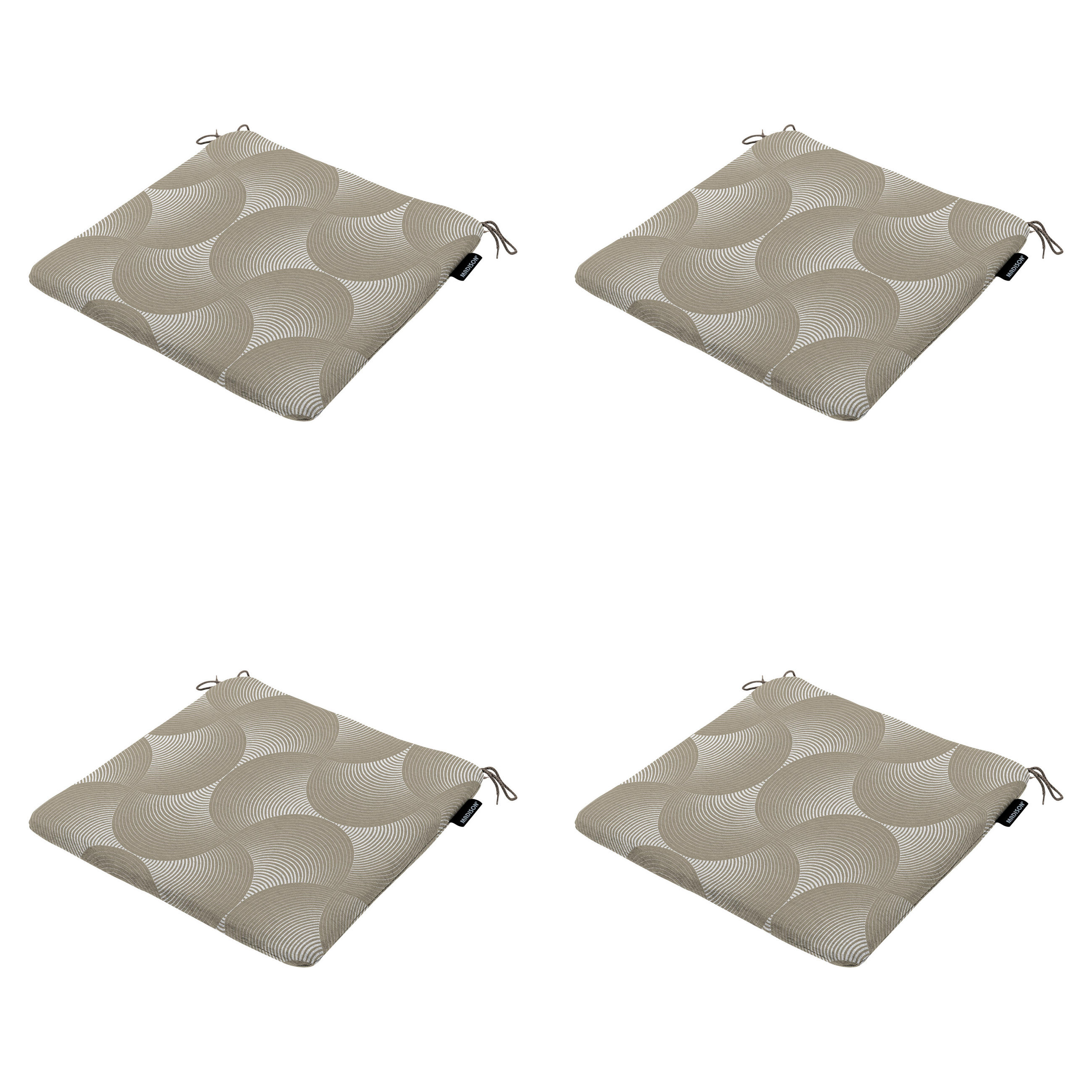 SITZKISSEN Napels - Taupe - 40/40/4,5 cm - 4er-Set - Taupe, Textil (40/4/40cm) - Madison