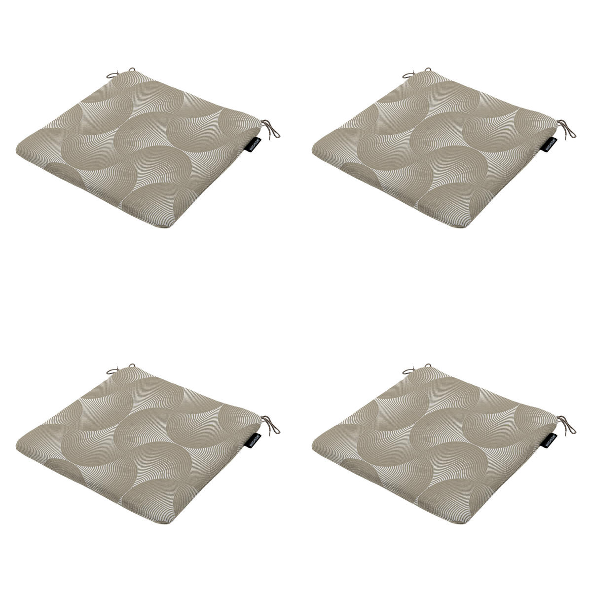 SITZKISSEN Napels - Taupe - 40/40/4,5 cm - 4er-Set - Taupe, Textil (40/4/40cm) - Madison