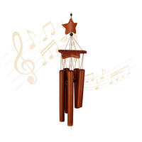 WINDSPIEL - Braun, Holz (8/9.5/63cm) - Relaxdays