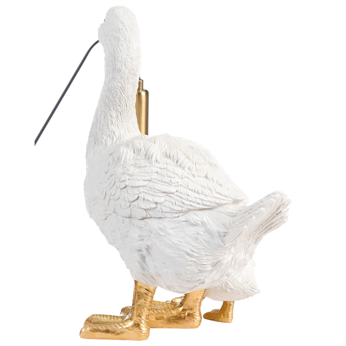 TISCHLAMPE Ente Weiß Daffy - Messingfarben/Goldfarben, Kunststoff (33/21/40cm) - Beliani
