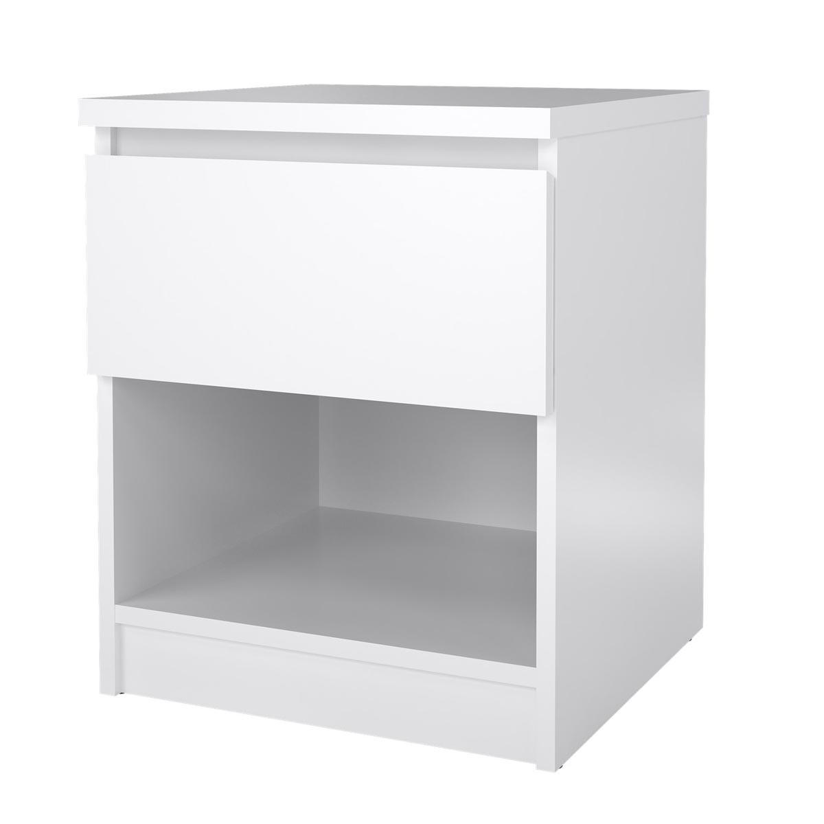 NACHTSCHRANK weiß hochglanz - Weiß, Holzwerkstoff (40/50/40cm) - ebuy24