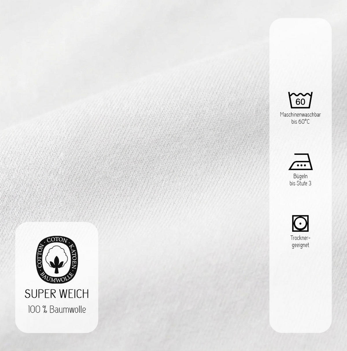 SPANNBETTTUCH Basic Jersey weiss, 180x200 cm - 200x200 cm - Weiß, Textil (200/200cm) - biberna