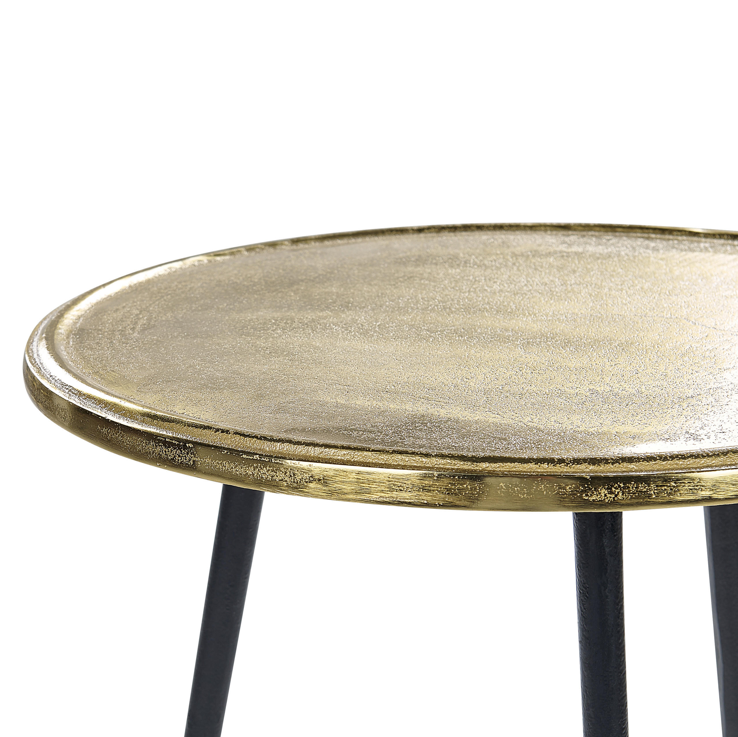 BEISTELLTISCH gold/schwarz rund 43 cm Telfer - Goldfarben/Schwarz, Metall (43/43/55cm) - Beliani