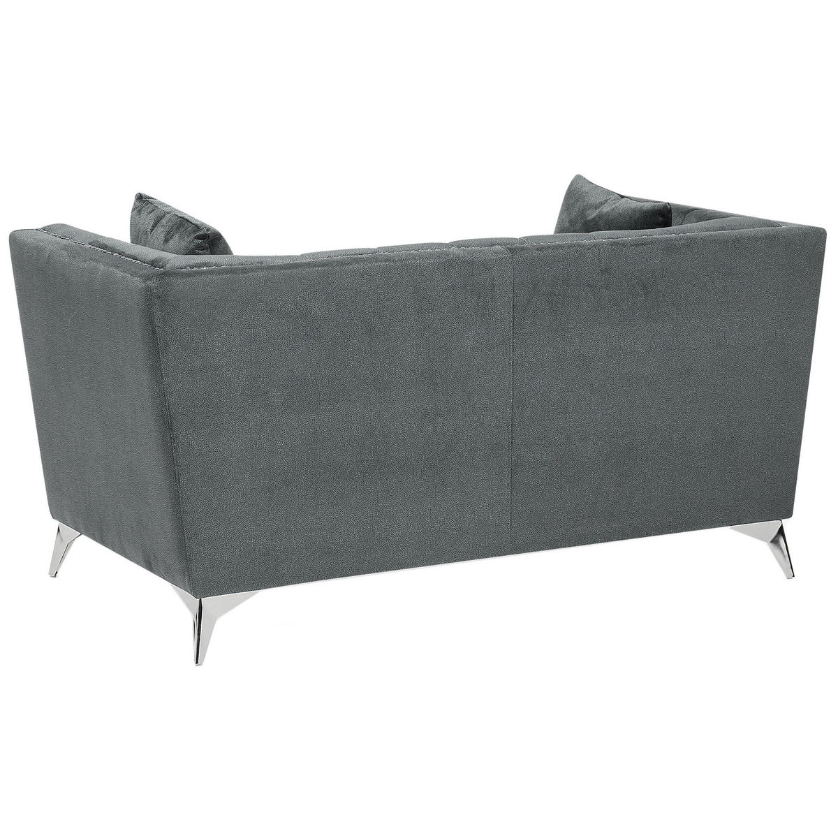 2-SITZER-SOFA Samtstoff Grau Gaula - Grau, Textil (160/77/80cm) - Beliani