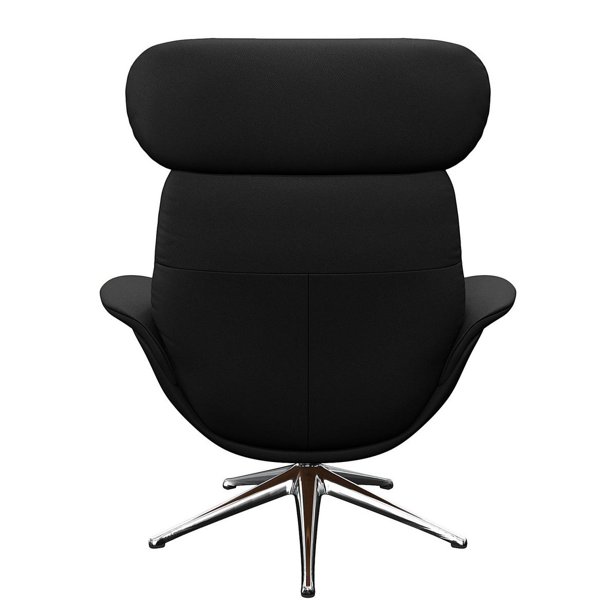 RELAXSESSEL - Chromfarben/Schwarz, Leder/Metall (90/107/90cm) - home24