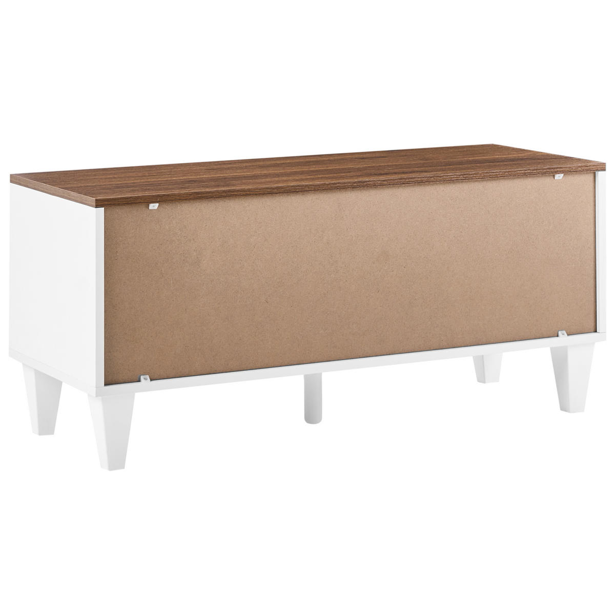DULAP DE PANTOFI alb Quebec - maro/argintiu, compozit lemnos (100/46/40cm) - Beliani