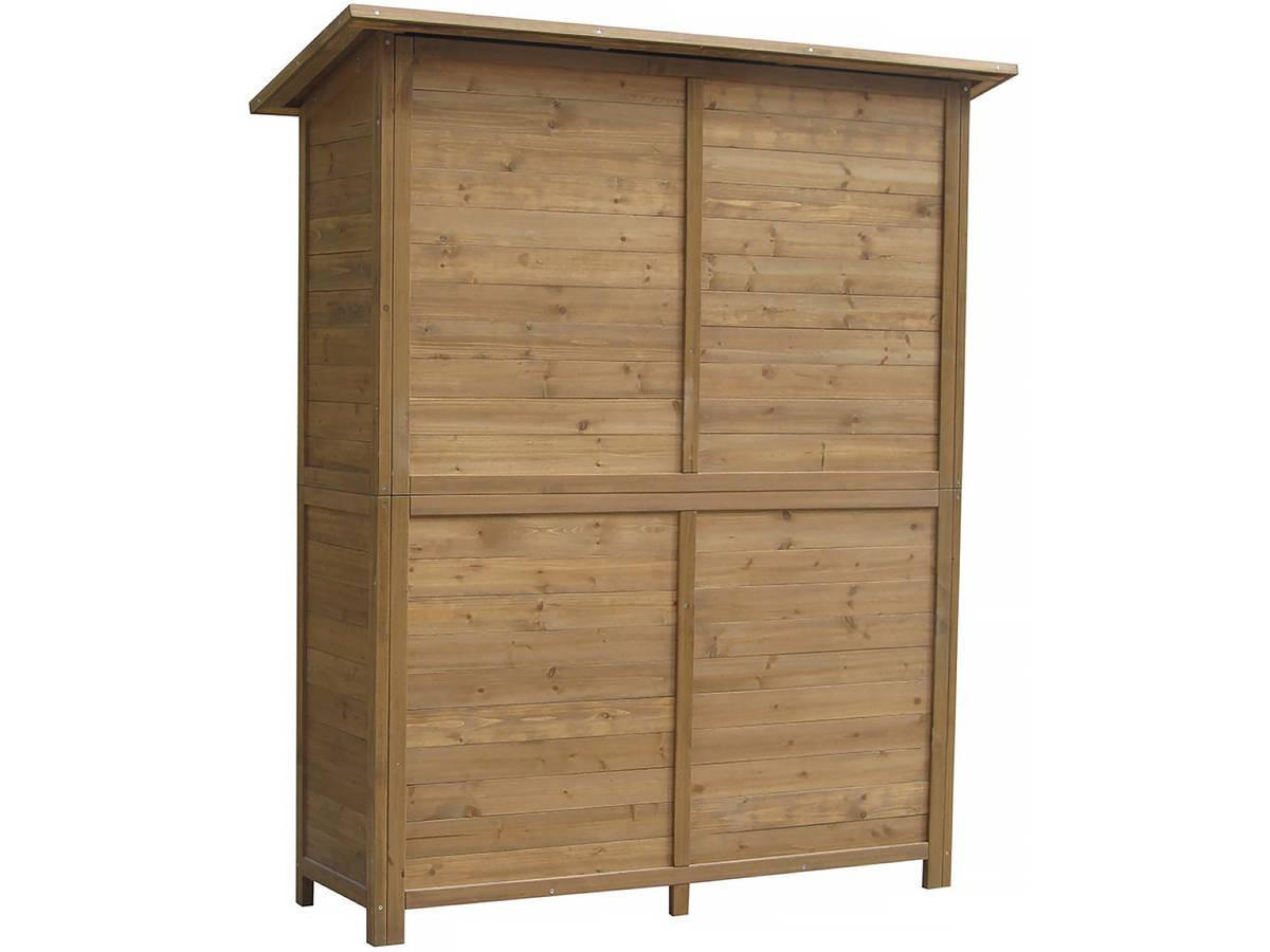 GARTENSCHRANK - GARTENTRUHE espacio Naturelles Holz - Braun, Holz (33.5/152.5/140cm) - Habitat Garten