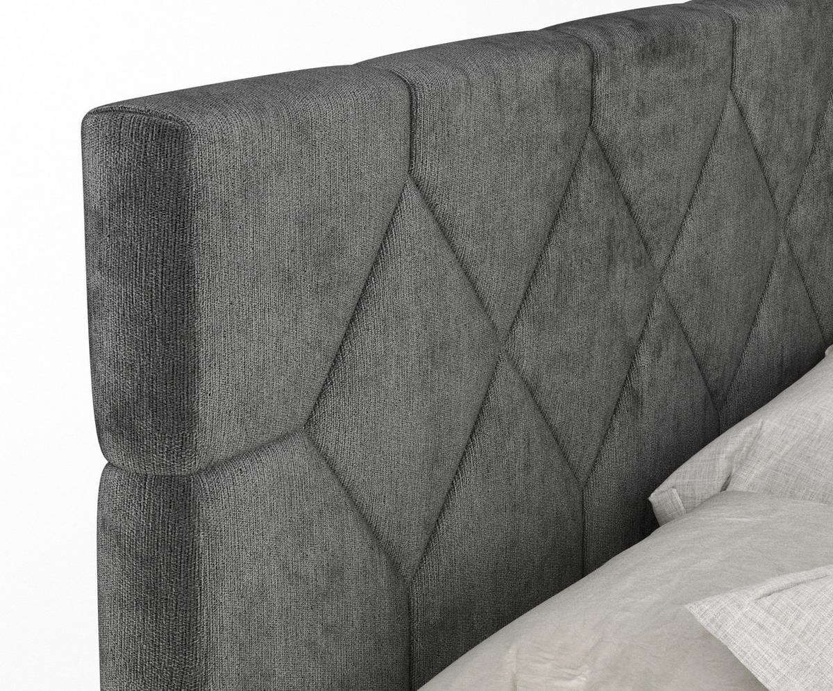 BOXSPRINGBETT Toma Anthrazit 140/200 cm - Anthrazit/Schwarz, Holz/Holzwerkstoff (140/200cm) - Maison de Reve