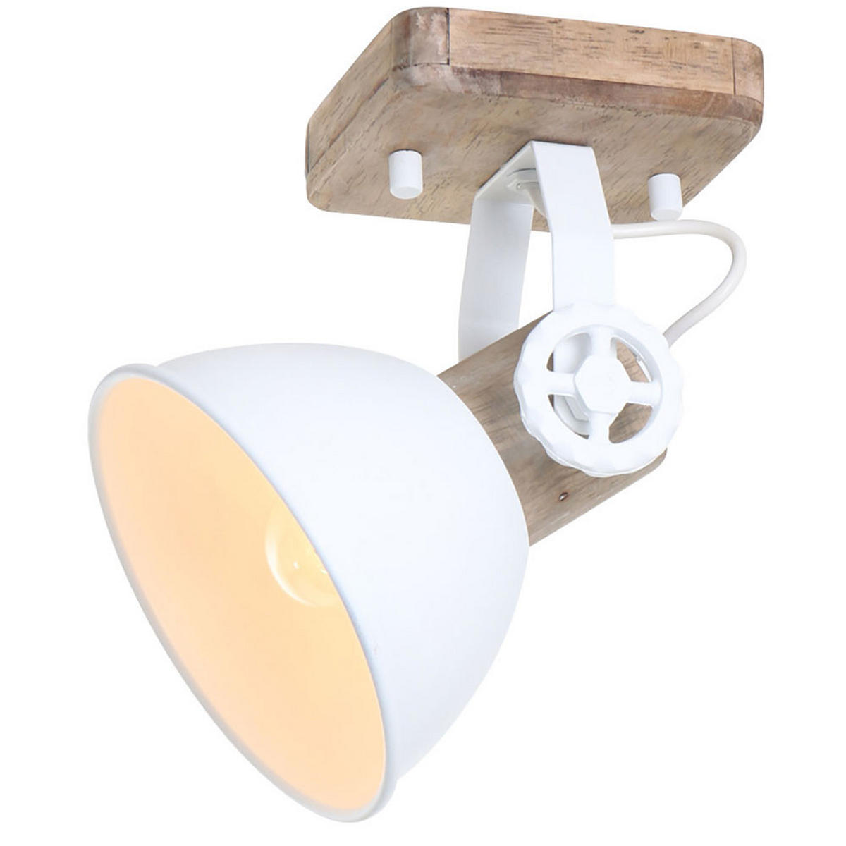 LED WANDLEUCHTE Eichenholz Weiß Metall - Weiß, Holz (9/3/11.5cm)