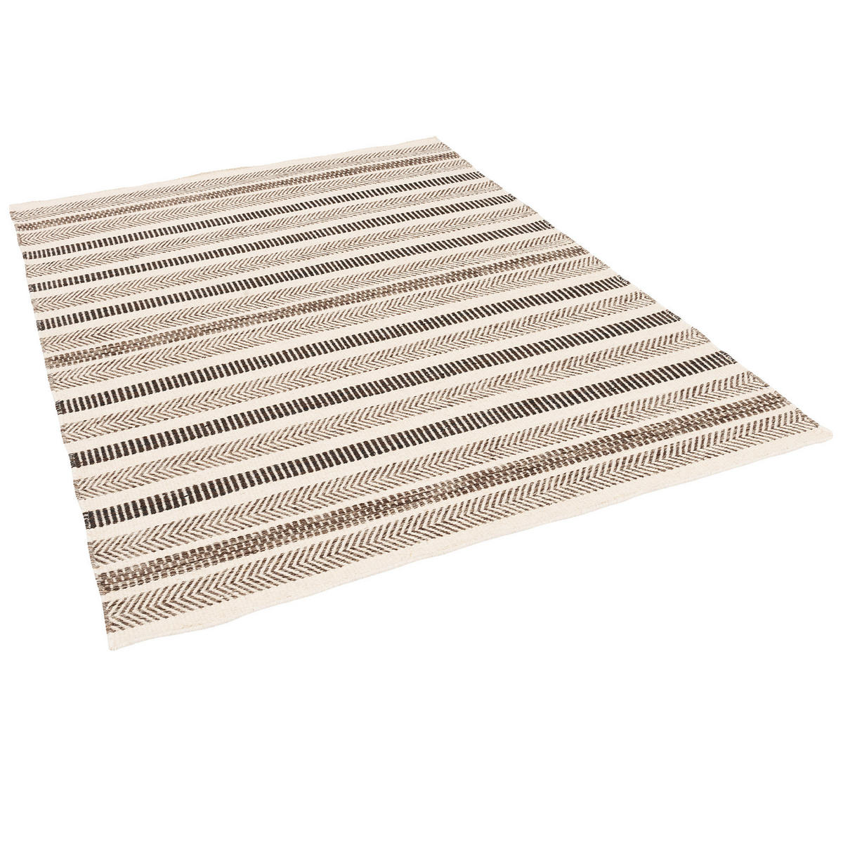 NATUR TEPPICH WOLLE RANA STREIFEN - Beige/Braun, Textil (120/180cm) - Pergamon