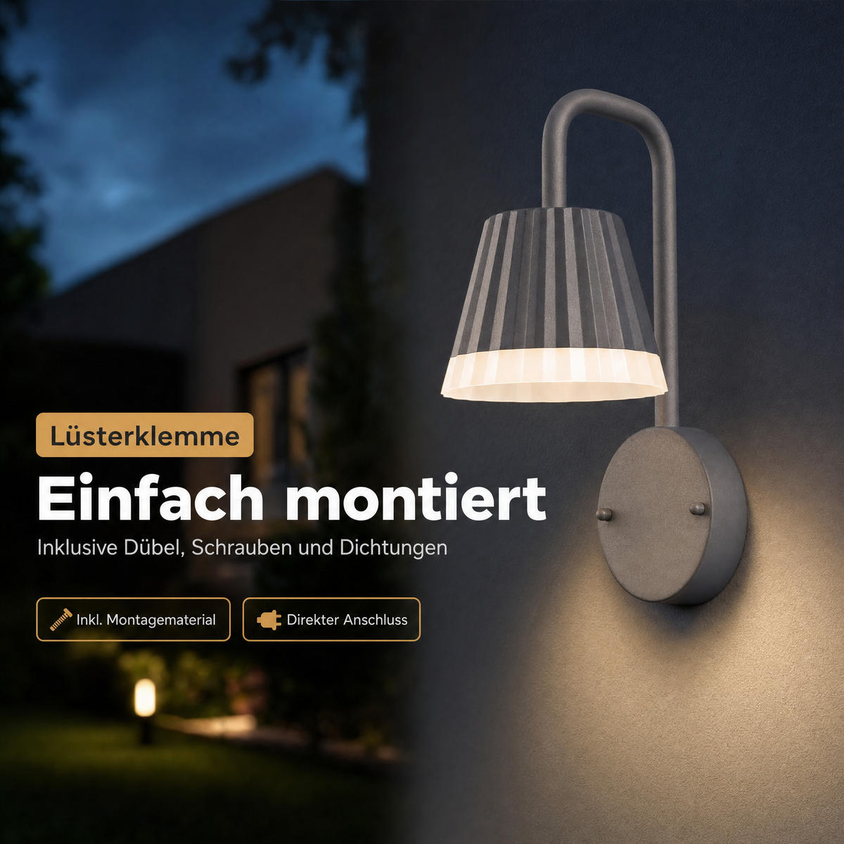 LED-ALUMINIUM-AUSSENWANDLAMPE - stabile Wandleuchte für den Außenbereich mit 4000K Lichtfarbe zur Wandmontage - Weiß, Metall (22/29/15cm) - Northpoint