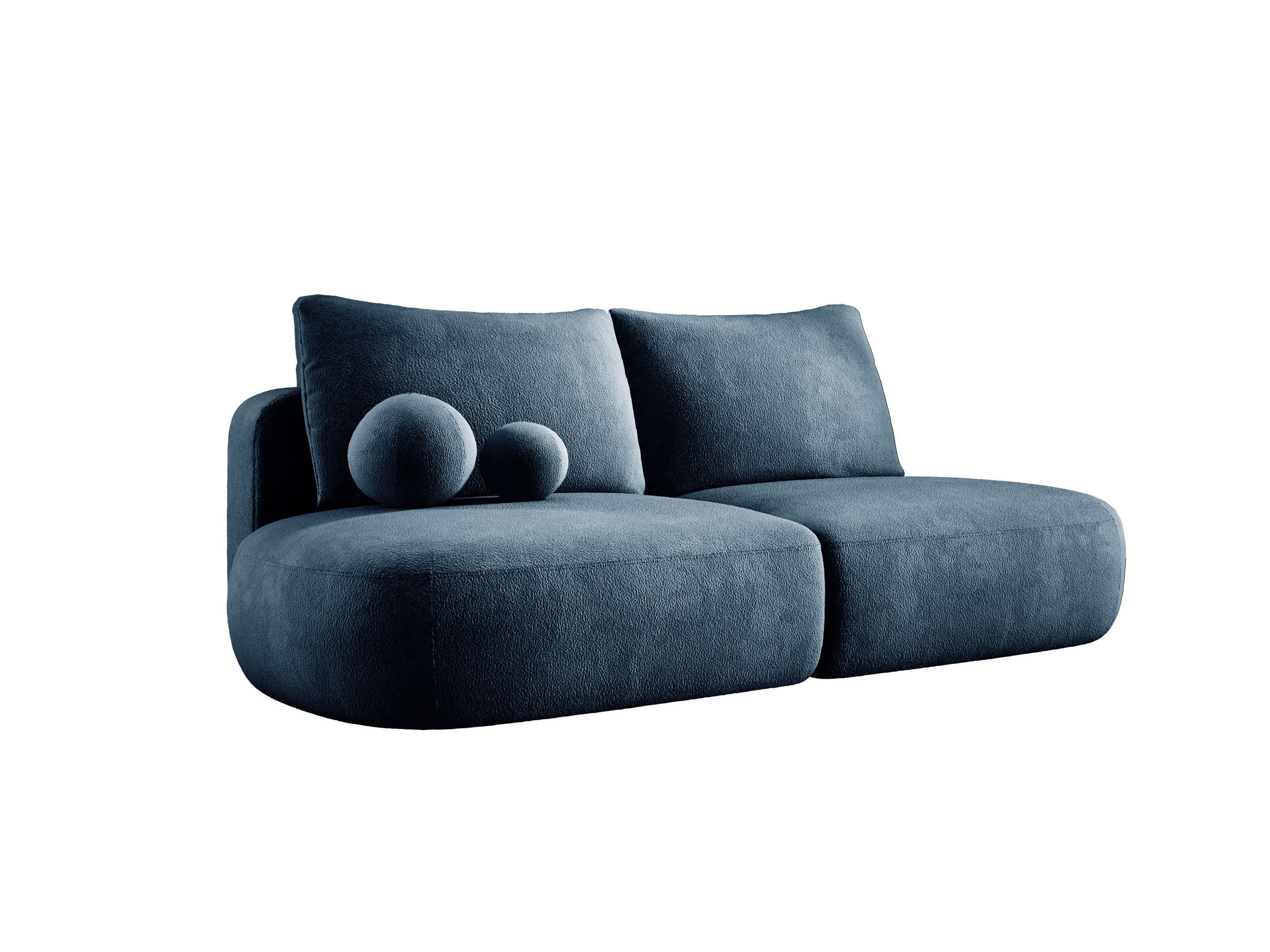 SCHLAFSOFA Moderne BABU mit Schlaffunktion – 3-Sitzer Sofa mit Bettkasten, DL-Automat, 2 Rückenkissen, 2 Zierkissen, 240x90x90 cm, Blau - Blau, Holz/Textil (240/90/90cm) - DomoHome