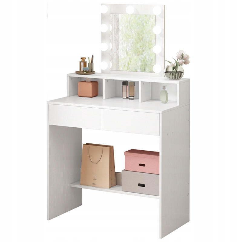 SCHMINKTISCH weißer 40/80/145 cm - Weiß, Holzwerkstoff (80/145/40cm)