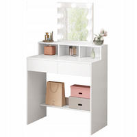 SCHMINKTISCH weißer 40/80/145 cm - Weiß, Holzwerkstoff (80/145/40cm)