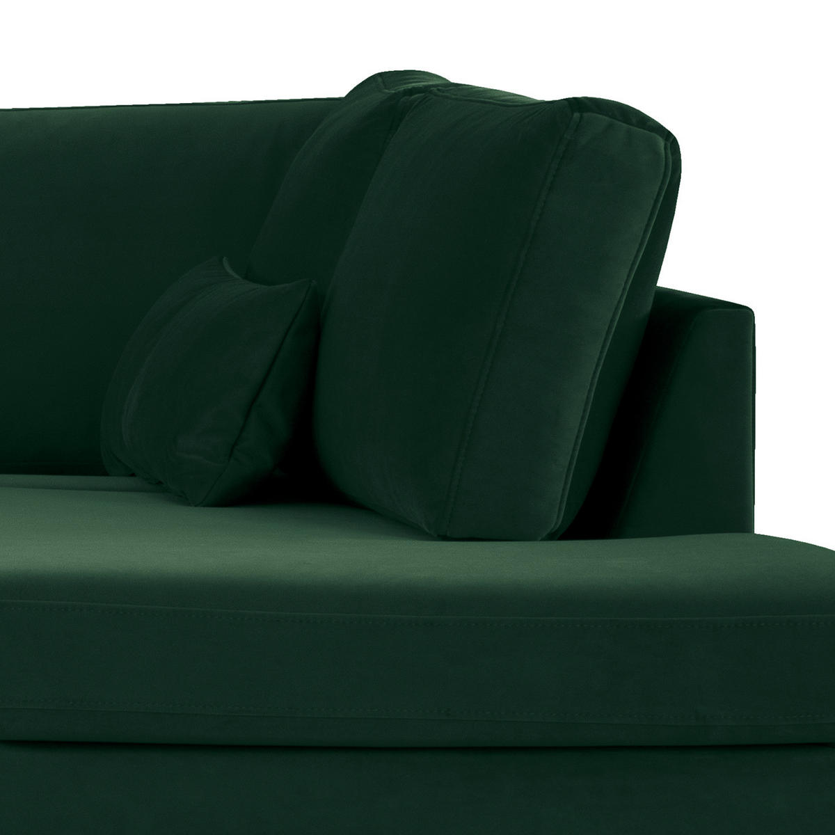 WOHNLANDSCHAFT mit Longchair - Eichefarben/Grün, Eichenholz/Textil (371/81/219cm) - home24