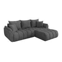 ROHOVÁ SEDAČKA s funkcí spaní, otoman vpravo TOKO-L-v1 277x194x86 tmavě šedá manšestr - černá/tmavě šedá, kompozitní dřevo/textil (277/194cm) - ALTDECOR